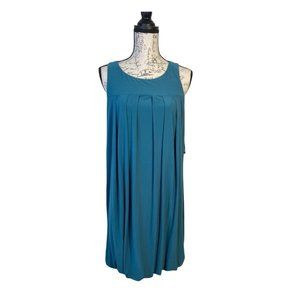 Essentials by A.B.S. Dress Teal Blue/Green Midi Dress Size Large New